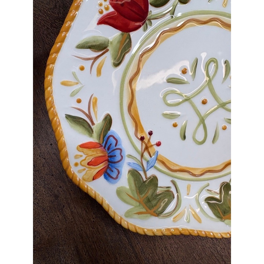 Fitz and Floyd Garden Medley Plate Floral Hand Crafted Dishwasher Safe - Picture 3 of 8